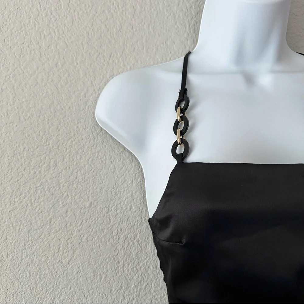 Zara Asymmetrical Ruched Slit Maxi Dress - Picture 2 of 4